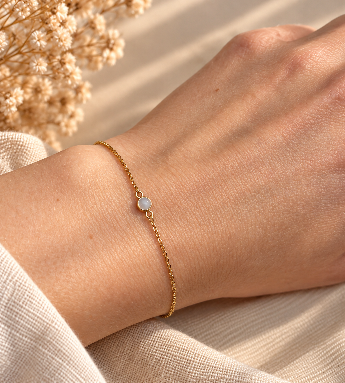 Moedermelk - Armband - open steen - 14kt